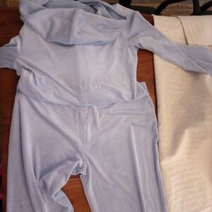 Juicy couture Light Blue Velour Hoodie and Pants Set